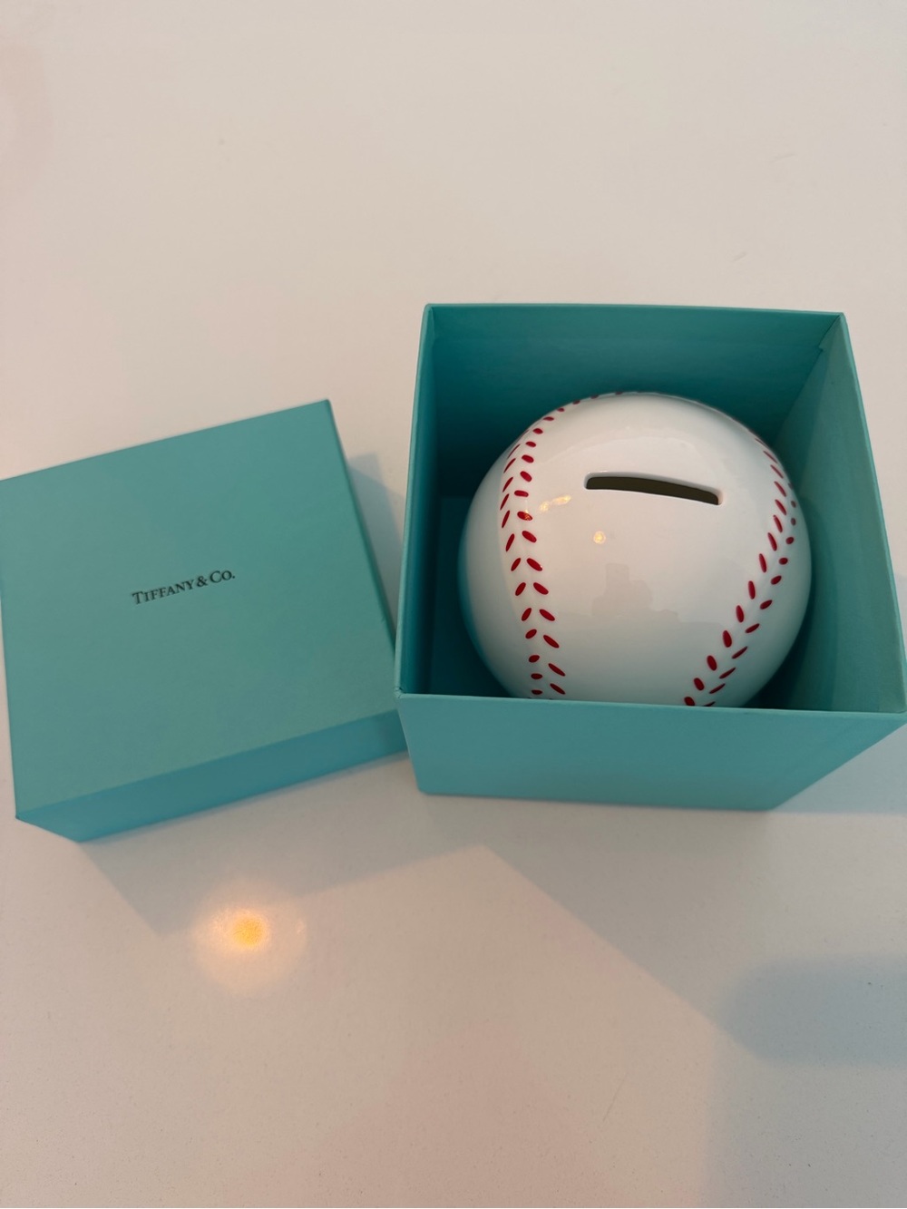 Tiffany & Co. baseball piggy bank
